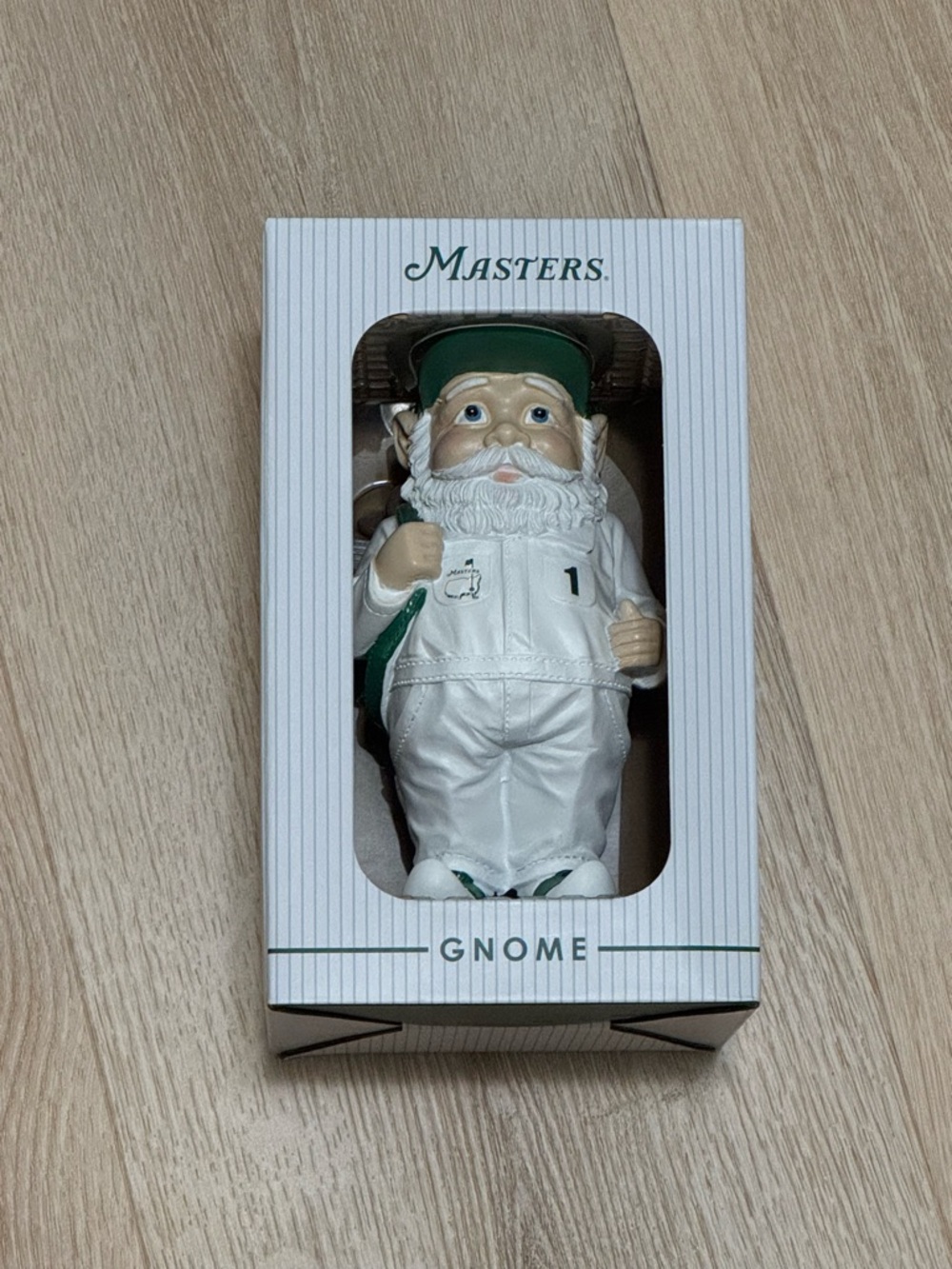 Masters White and Green Golf Gnome Statue